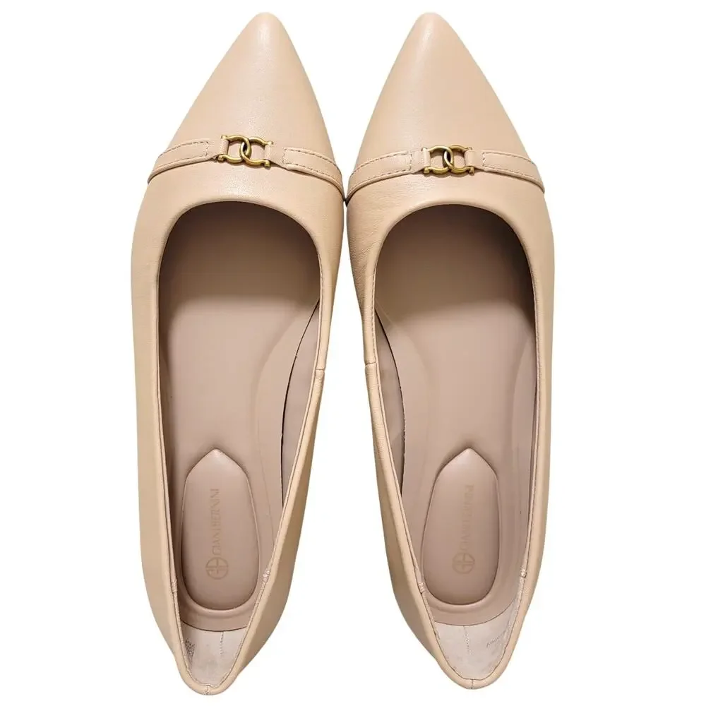 Giani Bernini Women Bentlley Pointed Toe Ballet Flats Size US 7M Ginger Beige